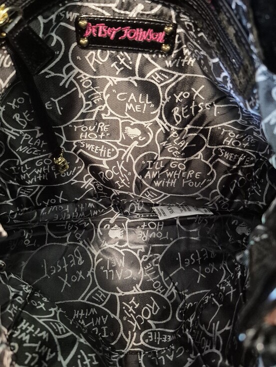 Betsey Johnson Sequined Pleated Tote Black Floral Hobo Handbag Purse Colorful main image 9